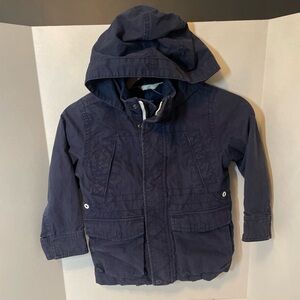 GAP Navy Blue Kids Hooded Jacket. Stow away hood. Size XS 4-5.